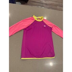 TYR Kids' Long Sleeve Rash Guard Swim Shirt Pink & Purple Swimwear girls size 10